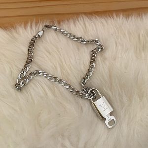 Louis Vuitton silver lock necklace